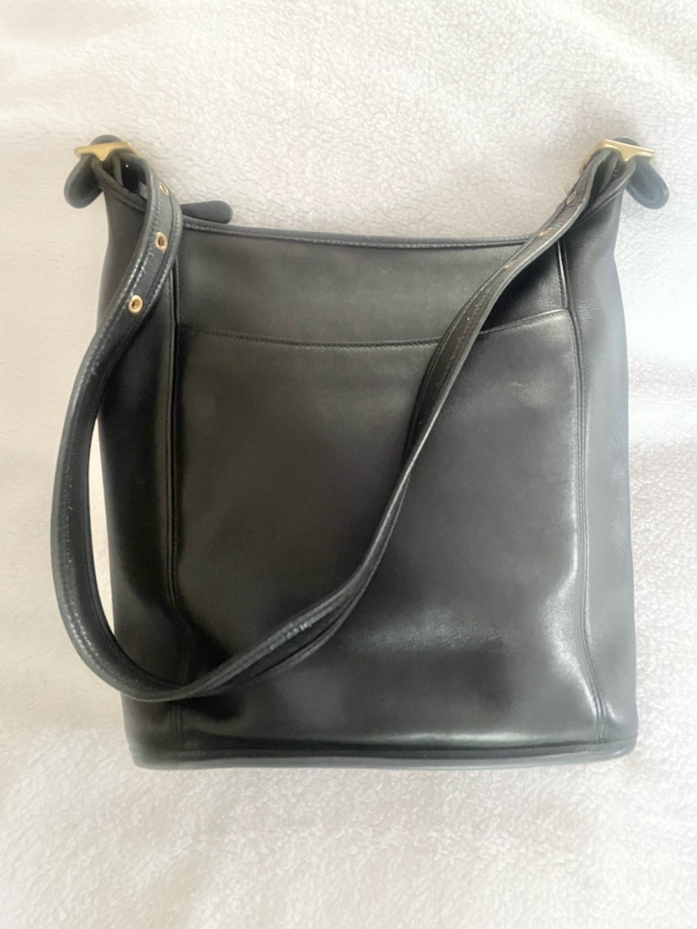 Vintage Coach Black Slim Duffle Sac Bucket Bag - Picture 3 of 16